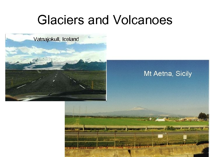 Glaciers and Volcanoes Vatnajokull, Iceland Mt Aetna, Sicily 