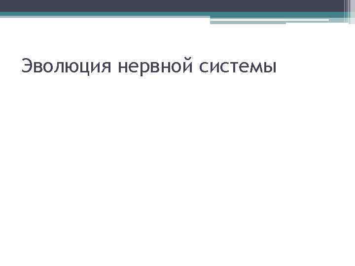 Эволюция нервной системы 