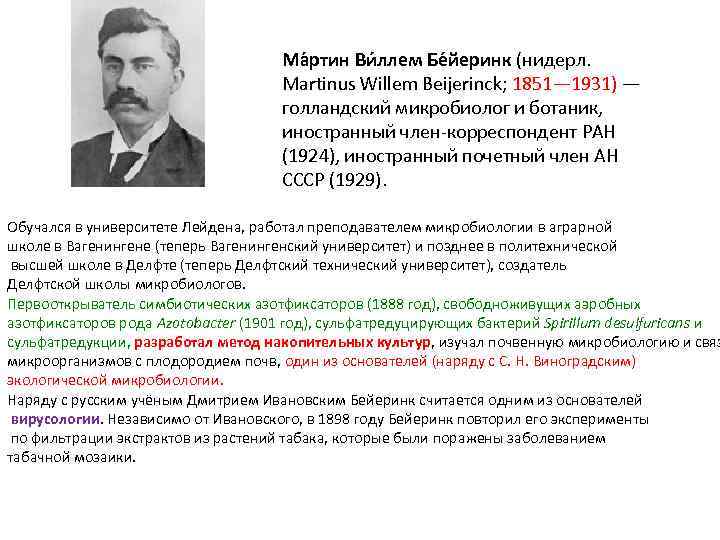 Виноградский л м. Бейеринк микробиология. Мартинус Виллем Бейеринк. Мартинус Бейеринк вклад в микробиологию. Байеринг Бартин Виллен.