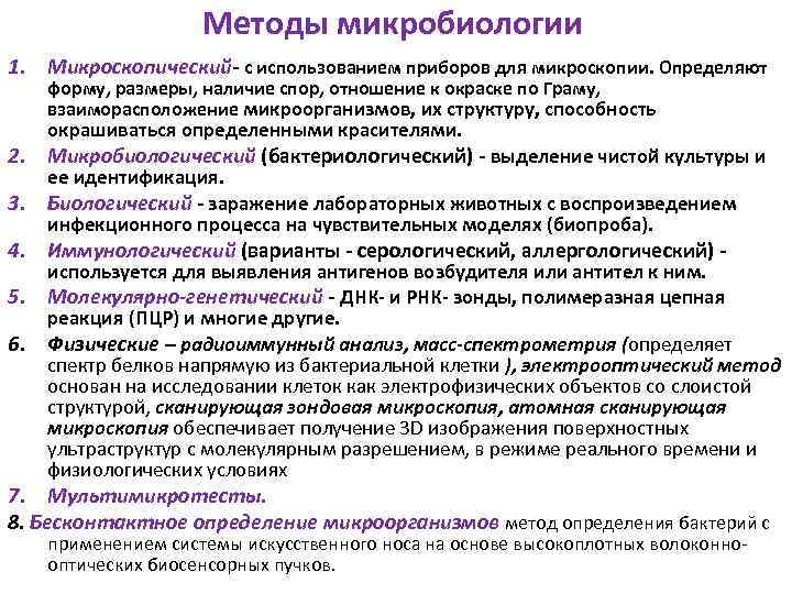 Методы микробиологии