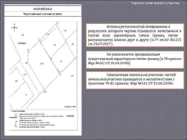 Чертеж земельного участка Используется масштаб отображения в результате которого чертеж становится нечитаемым в случае
