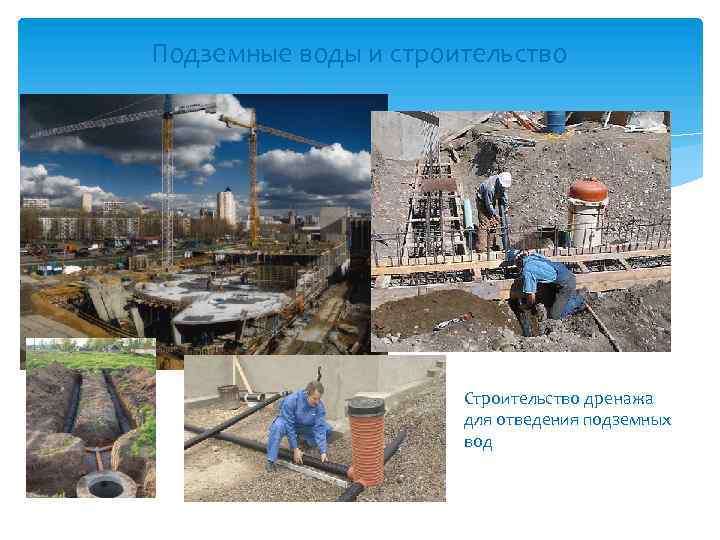 Подземные воды и строительство Строительство дренажа для отведения подземных вод 