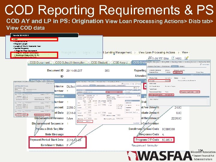 COD Reporting Requirements & PS COD AY and LP in PS: Origination View Loan