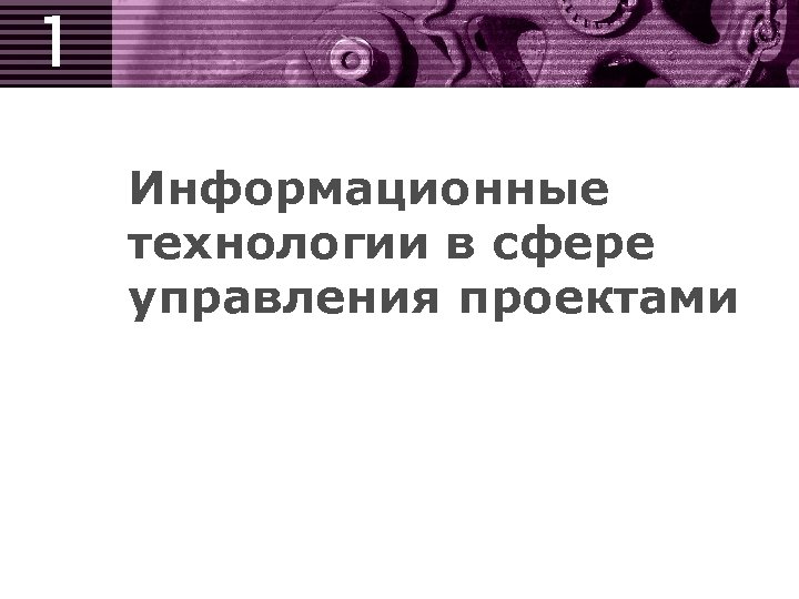 1 Информационные технологии в сфере управления проектами 