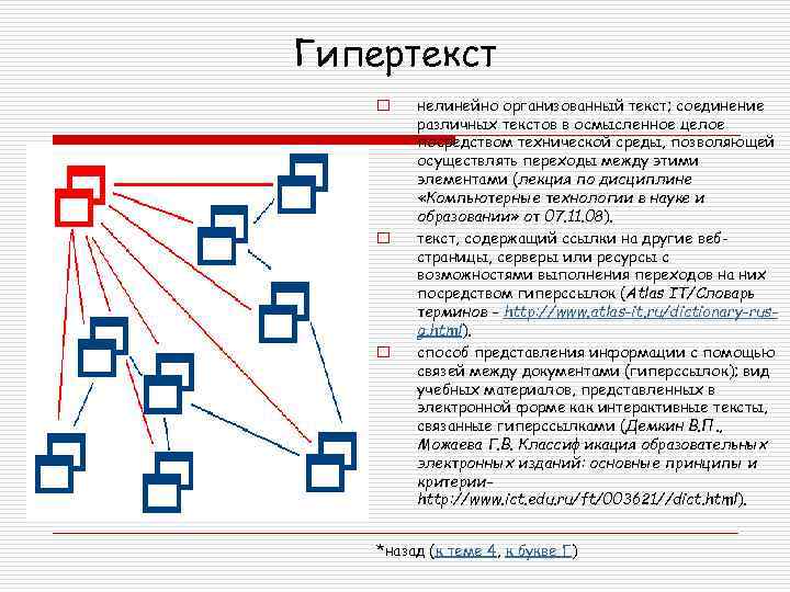 Гипертекст это документ содержащий систему фрагментов текста слов словосочетаний терминов рисунков