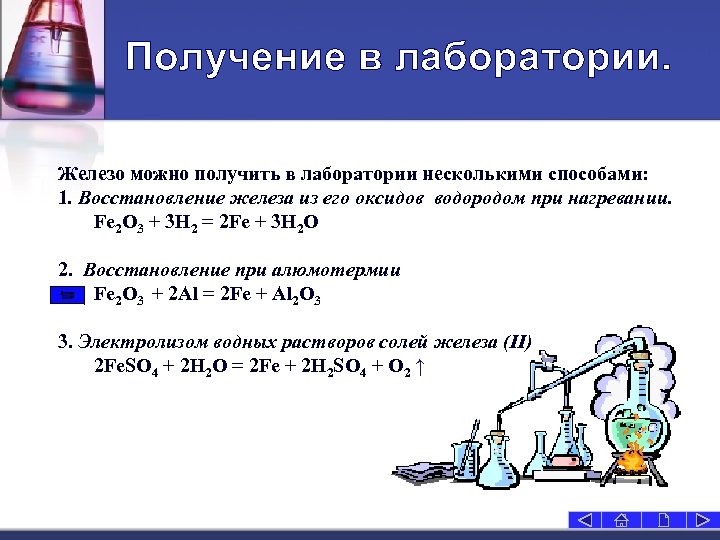 Восстановление оксида железа 3 водородом