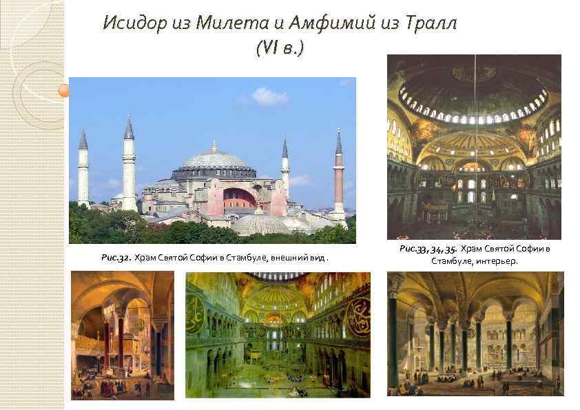 Исидор из Милета и Амфимий из Тралл (VI в. ) Рис. 32. Храм Святой