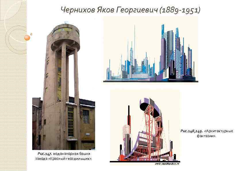 Чернихов Яков Георгиевич (1889 -1951) Рис. 148, 149. «Архитектурные фантазии» . Рис. 147. водонапорная