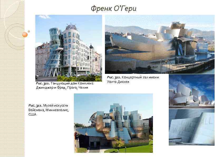 Френк О’Гери Рис. 311. Танцующий дом Комплекс Джинджер и Фред, Прага, Чехия Рис. 311.