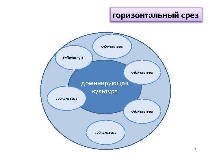 горизонтальный срез субкультура доминирующая культура субкультура 10 