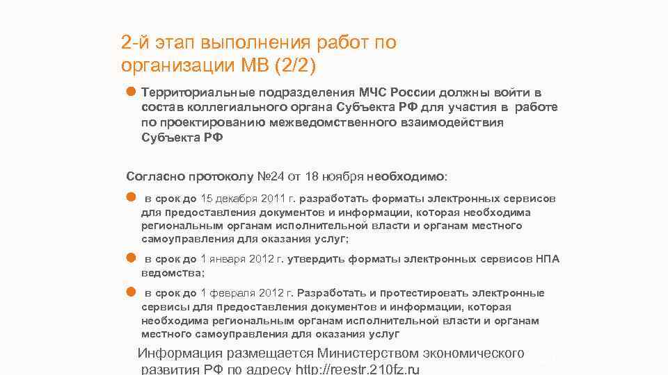 2 -й этап выполнения работ по организации МВ (2/2) Территориальные подразделения МЧС России должны