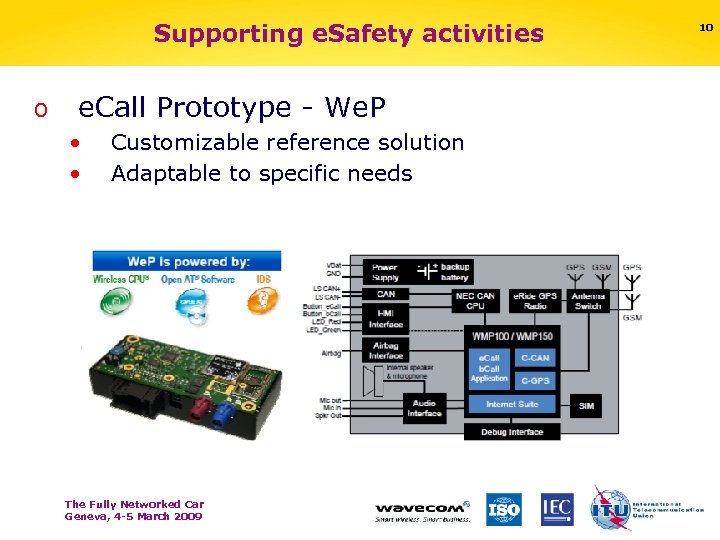 Supporting e. Safety activities o e. Call Prototype - We. P • • Customizable