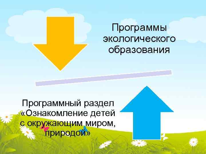Программы экологического образования Программный раздел «Ознакомление детей с окружающим миром, природой» 