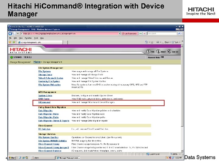 Hitachi Hi. Command® Integration with Device Manager 43 