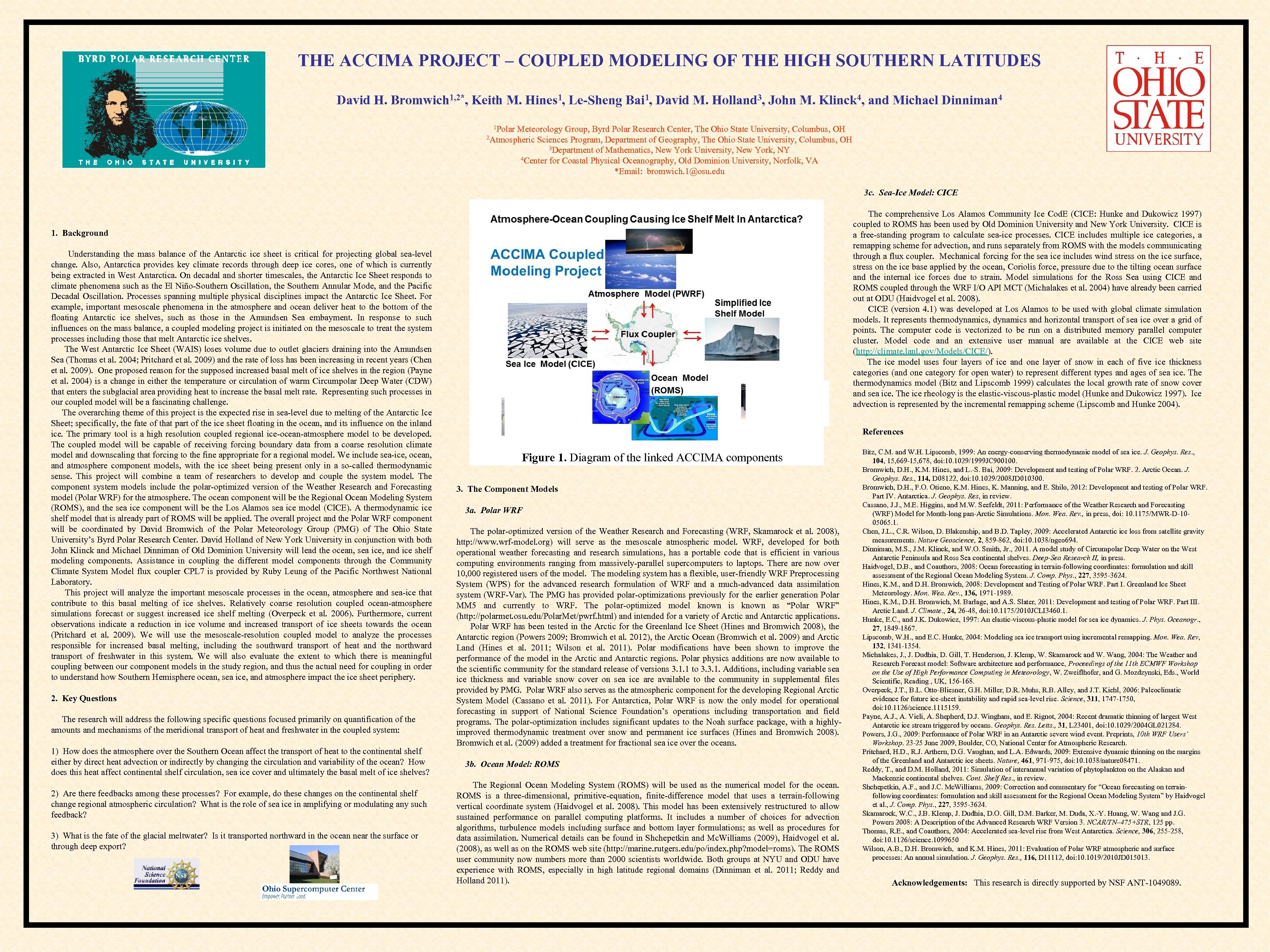 THE ACCIMA PROJECT – COUPLED MODELING OF THE HIGH SOUTHERN LATITUDES David H. Bromwich