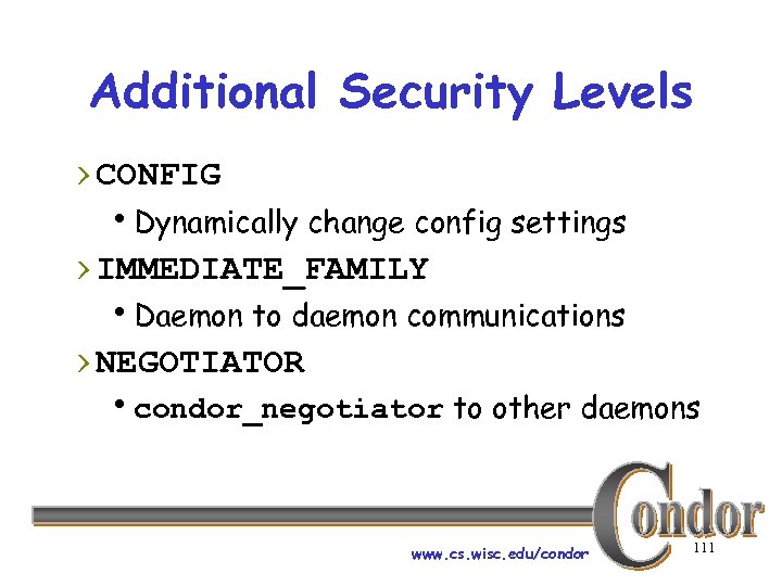 Additional Security Levels › CONFIG h. Dynamically change config settings › IMMEDIATE_FAMILY h. Daemon