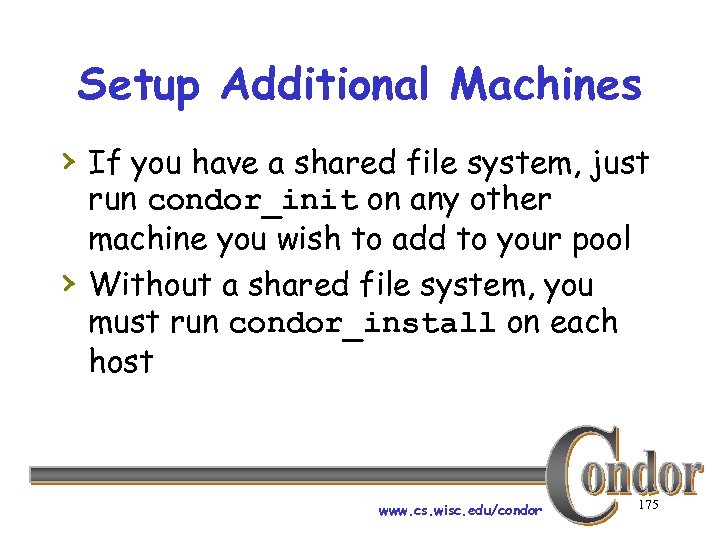 Setup Additional Machines › If you have a shared file system, just › run