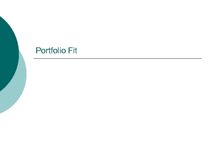 Portfolio Fit 