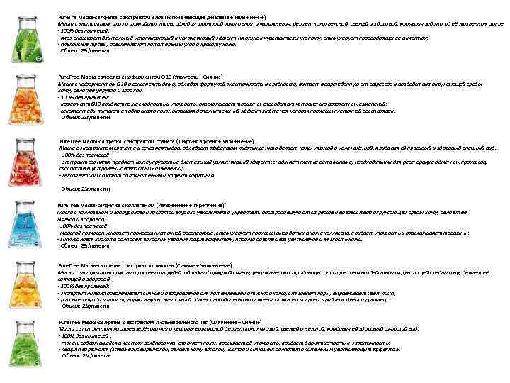 Pure. Tre Маска-салфетка с экстрактом алоэ (Успокаивающее действие + Увлажнение) Маска с экстрактом алоэ