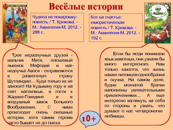 Весёлые истории Чудеса не понарошку: повесть / Т. Крюкова. - М. : Аквилегия-М, 2012.