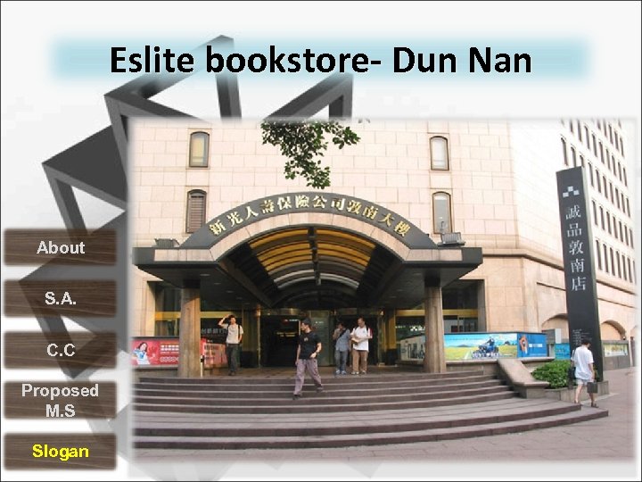 Eslite bookstore- Dun Nan About S. A. C. C Proposed M. S Slogan 