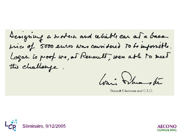 Séminaire, 9/12/2005 