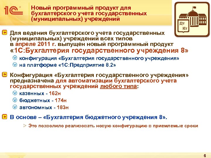 Новый программный продукт для бухгалтерского учета государственных (муниципальных) учреждений Для ведения бухгалтерского учета государственных