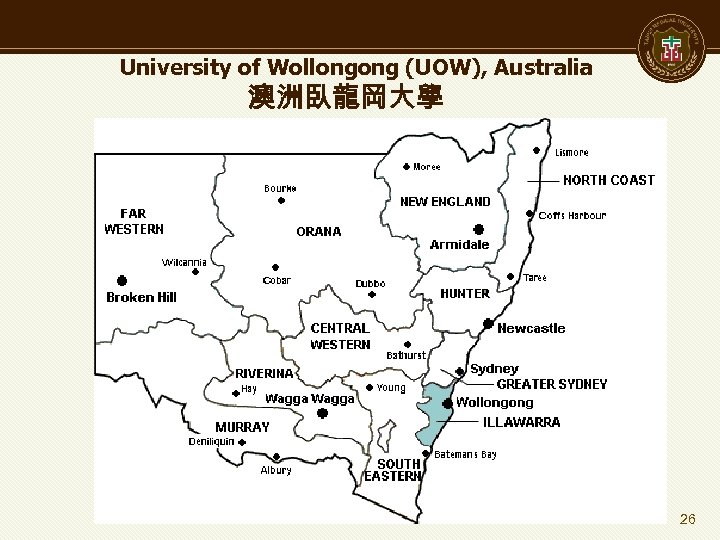 University of Wollongong (UOW), Australia 澳洲臥龍岡大學 26 