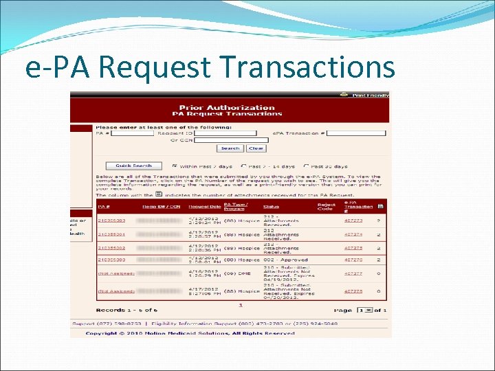 e-PA Request Transactions 