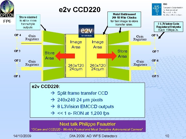 e 2 v CCD 220 FP 6 OP 4 Gain Registers OP 3 OP