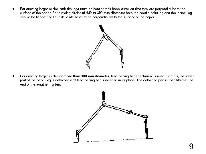 ♥ For drawing larger circles both the legs must be bent at their knee