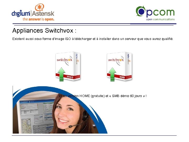 Appliances Switchvox : Existent aussi sous forme d'image ISO à télécharger et à installer