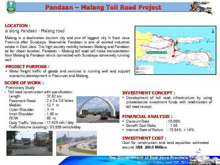 Pandaan – Malang Toll Road Project LOCATION : is along Pandaan - Malang road