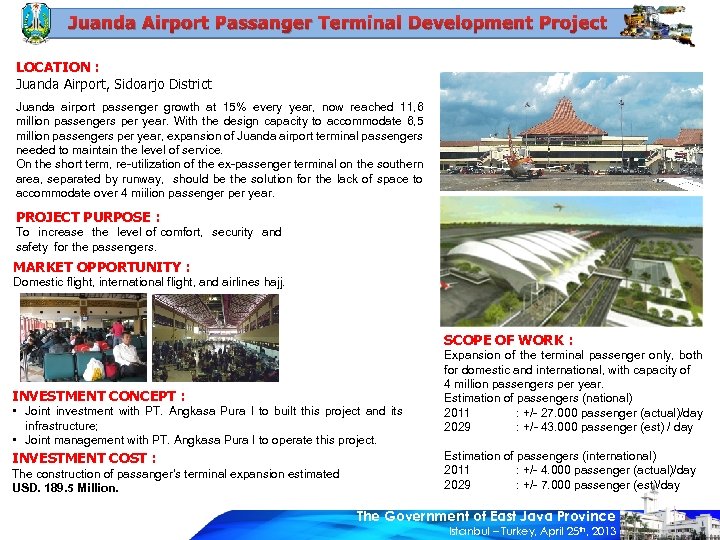 Juanda Airport Passanger Terminal Development Project LOCATION : Juanda Airport, Sidoarjo District Juanda airport