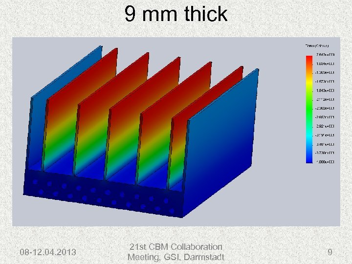 9 mm thick 08 -12. 04. 2013 21 st CBM Collaboration Meeting, GSI, Darmstadt