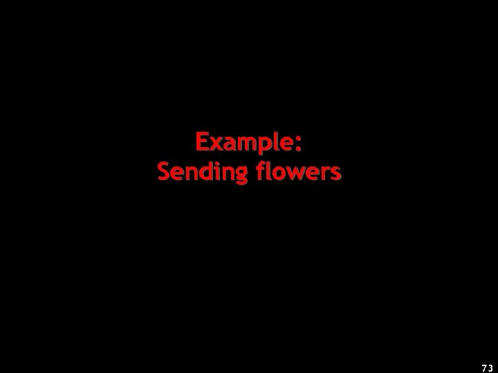 Example: Sending flowers 73 