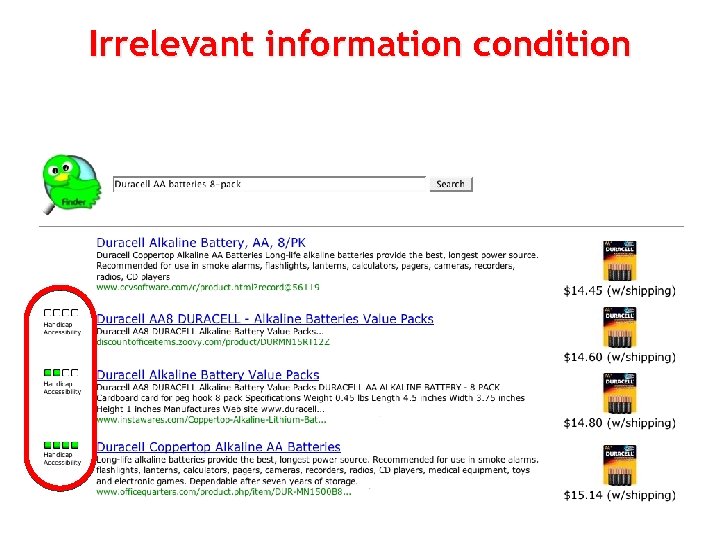 Irrelevant information condition 85 