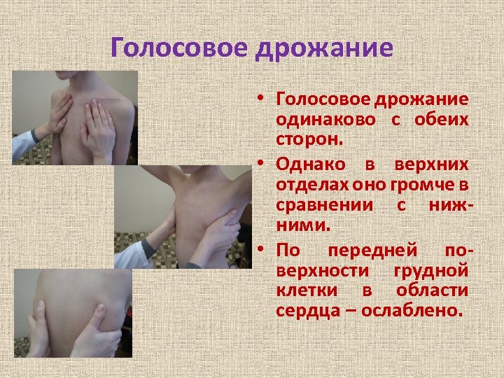 Голосовое дрожание • Голосовое дрожание одинаково с обеих сторон. • Однако в верхних отделах