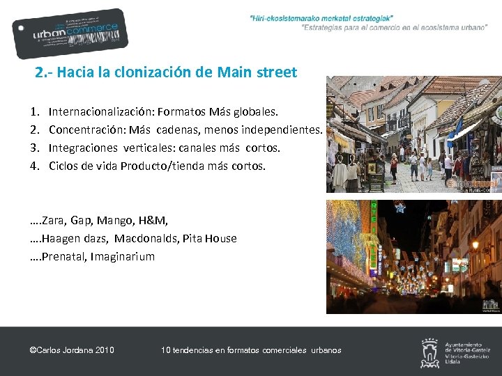 2. - Hacia la clonización de Main street 1. 2. 3. 4. Internacionalización: Formatos