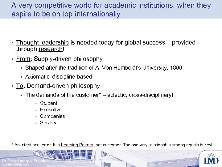 A very competitive world for academic institutions, when they aspire to be on top