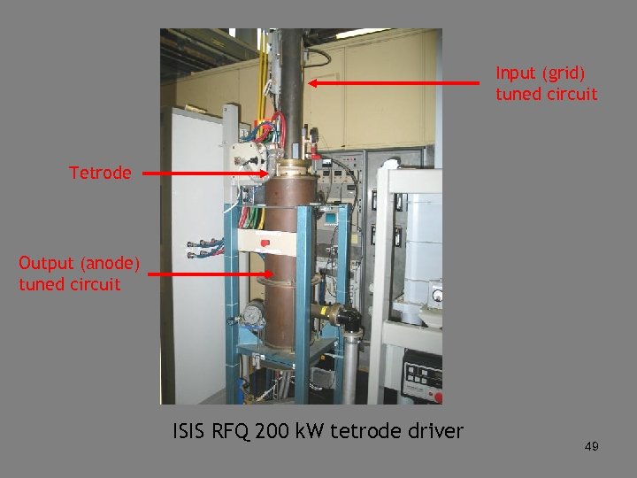 Input (grid) tuned circuit Tetrode Output (anode) tuned circuit ISIS RFQ 200 k. W
