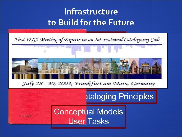 Infrastructure to Build for the Future Delivery to users Information Systems + Content Data