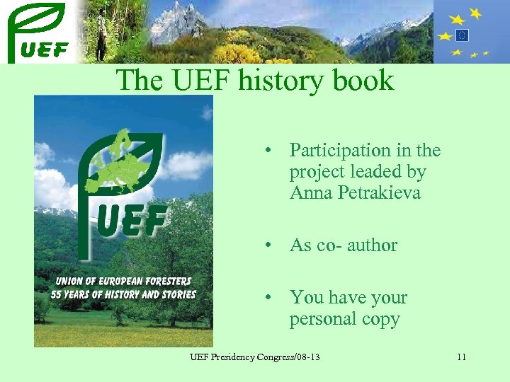 The UEF history book • Participation in the project leaded by Anna Petrakieva •