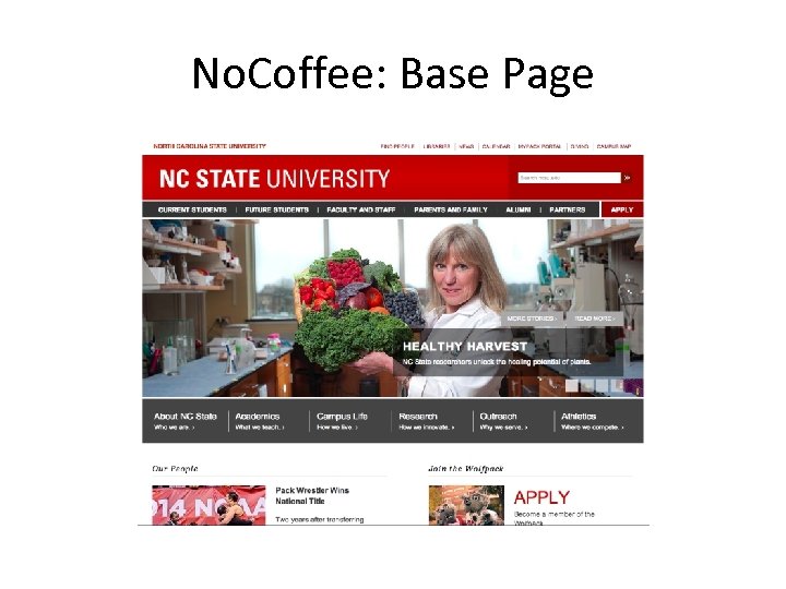 No. Coffee: Base Page 