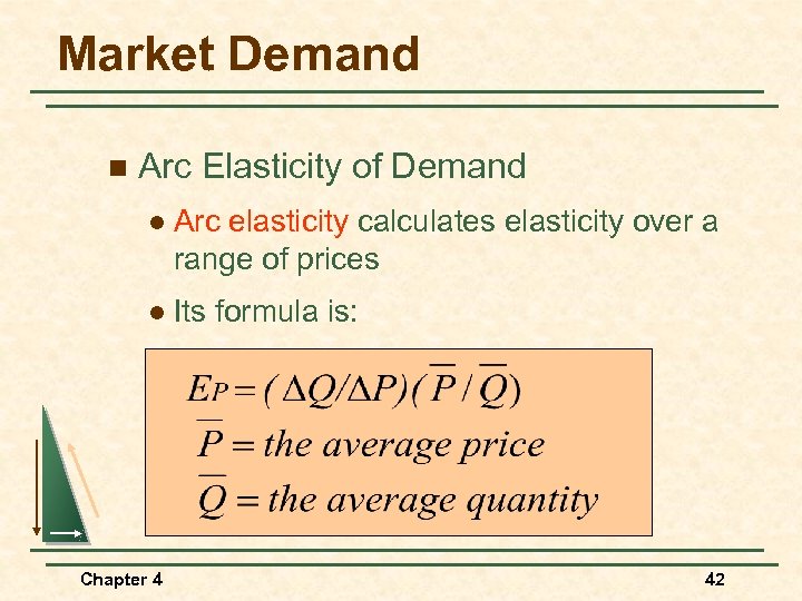Market Demand n Arc Elasticity of Demand l Arc elasticity calculates elasticity over a