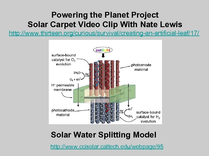Powering the Planet Project Solar Carpet Video Clip With Nate Lewis http: //www. thirteen.