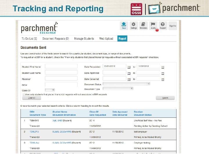 Tracking and Reporting 
