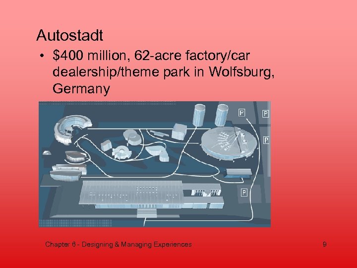 Autostadt • $400 million, 62 -acre factory/car dealership/theme park in Wolfsburg, Germany Chapter 6