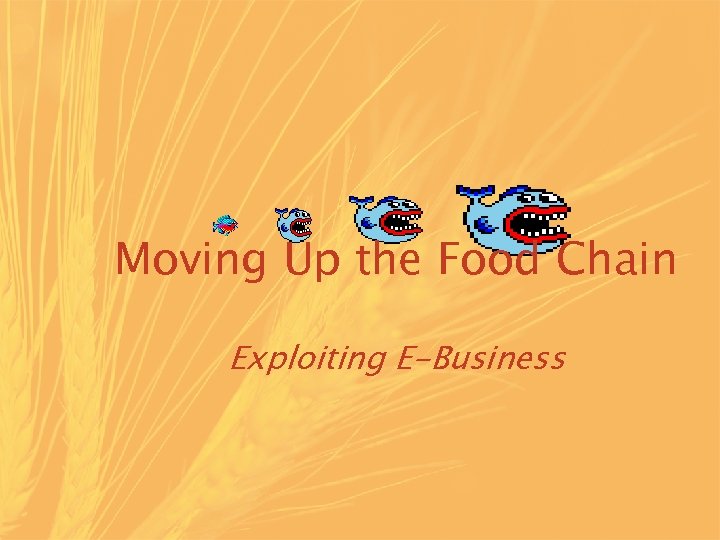 Moving Up the Food Chain Exploiting E-Business 