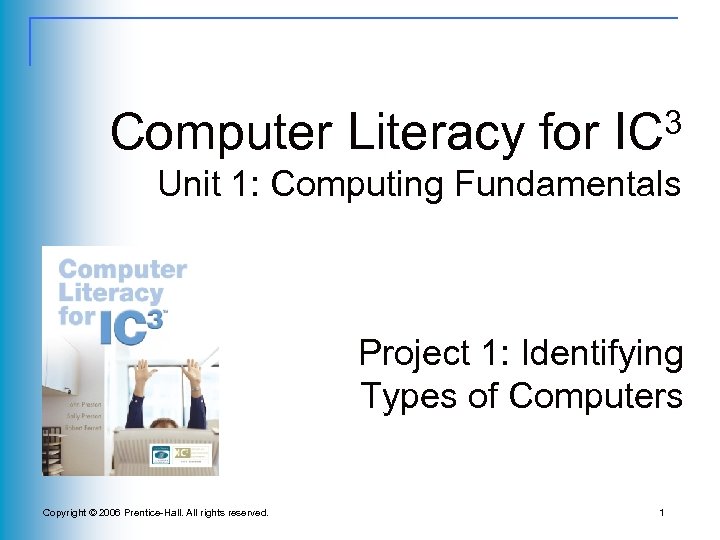 Computer Literacy for 3 IC Unit 1: Computing Fundamentals Project 1: Identifying Types of